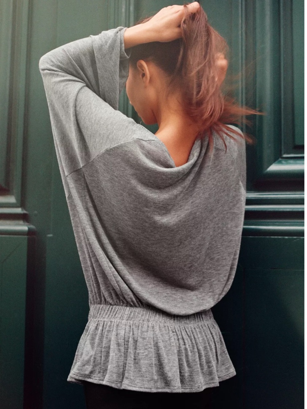Zara BATWING RUFFLE SLEEVE TOP - Picture 4 of 6